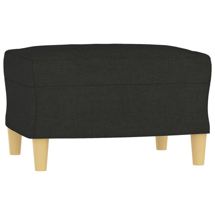 Fåtölj med fotpall Svart 60 cm tyg