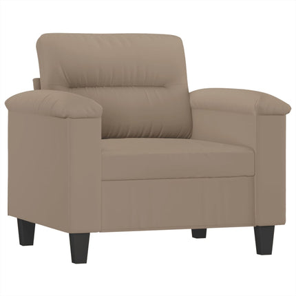 Fåtölj med fotpall Taupe 60 cm mikrofibertyg