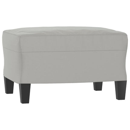 Fåtölj med fotpall ljusgrå 60 cm mikrofibertyg