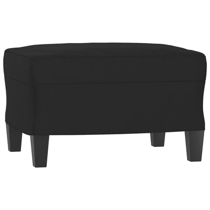3-sitssoffa med fotpall svart 180 cm mikrofibertyg
