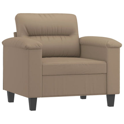Fåtölj med fotpall Cappuccino 60 cm konstläder