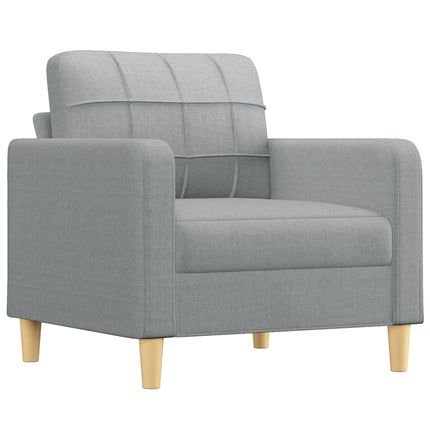 Soffgrupp med kuddar 4 delar ljusgrå tyg