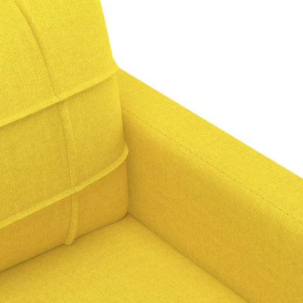 Soffgrupp med kuddar 4 delar ljusgul tyg