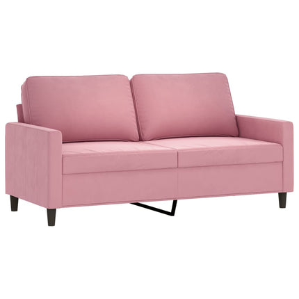 Soffgrupp med dynor 3 delar rosa sammet