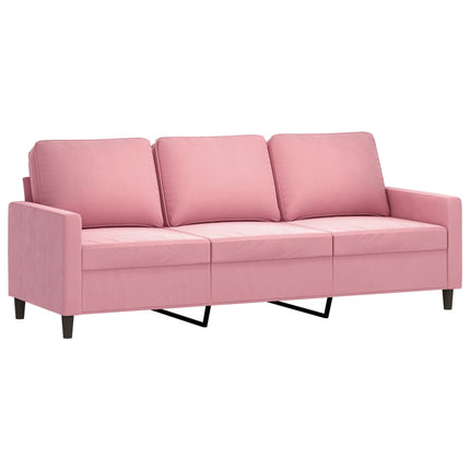 Soffgrupp med dynor 2 delar rosa sammet