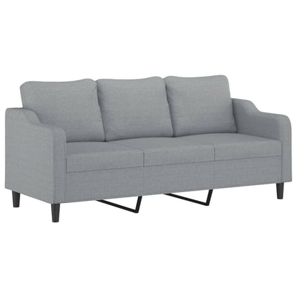 Soffgrupp med dynor 4 delar Ljusgrå tyg