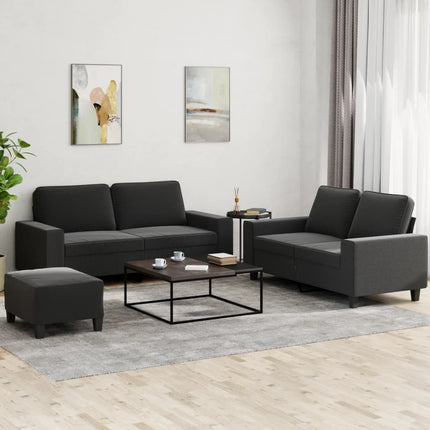 Soffgrupp 3 delar svart tyg