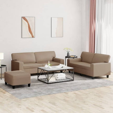 Soffgrupp 3 delar cappuccino konstläder