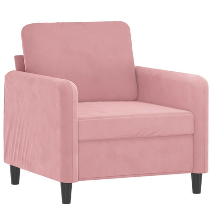 Soffgrupp 3 delar rosa sammet