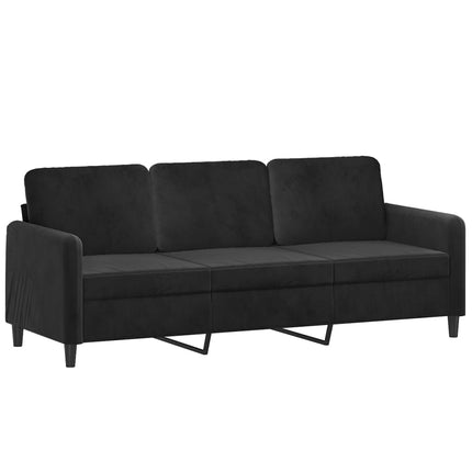 Soffgrupp 3 delar svart sammet