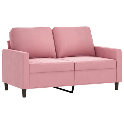 Soffgrupp med dynor 3 delar rosa sammet