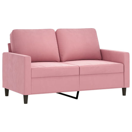 Soffgrupp med dynor 4 delar rosa sammet
