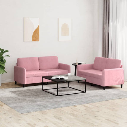 Soffgrupp 2 delar rosa sammet
