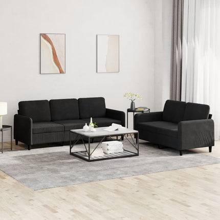 Soffgrupp 2 delar svart sammet