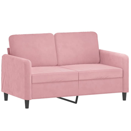 Soffgrupp med kuddar 2 delar rosa sammet