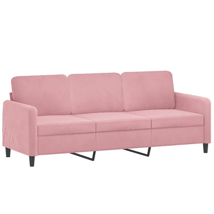 Soffgrupp med dynor 3 delar rosa sammet