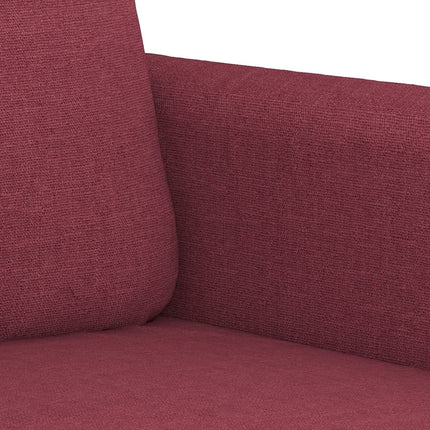 Soffgrupp med dynor 4 delar Vinröd tyg