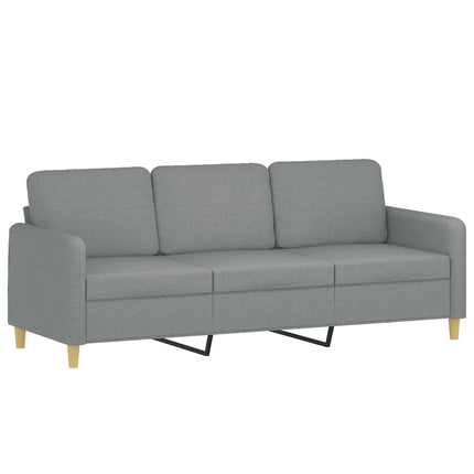 Soffgrupp med kuddar 4 delar ljusgrå tyg