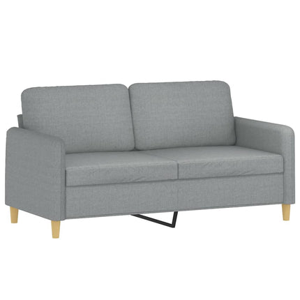 Soffgrupp med kuddar 2 delar ljusgrå tyg
