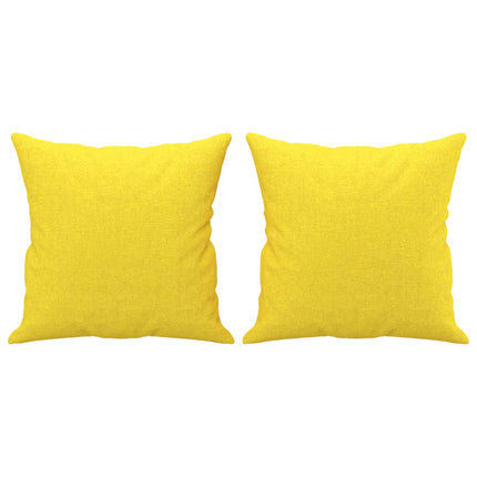 Soffgrupp med kuddar 3 delar ljusgul tyg