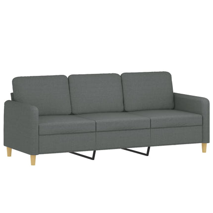 Soffgrupp med dynor 3 delar Mörkgrå tyg