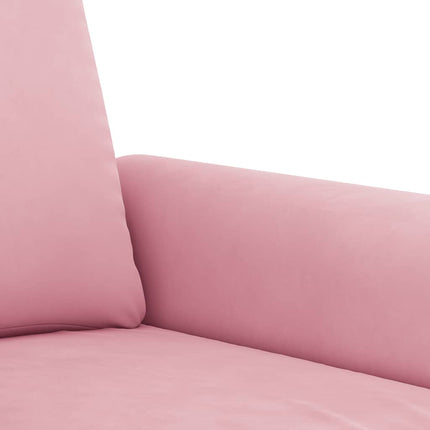 Soffgrupp med dynor 3 delar rosa sammet