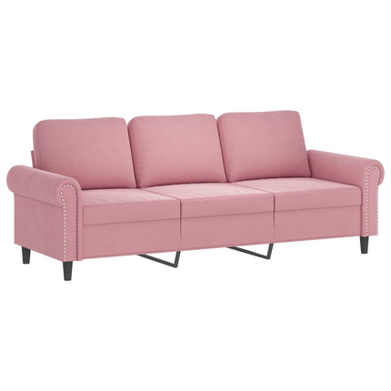 Soffgrupp med dynor 4 delar rosa sammet