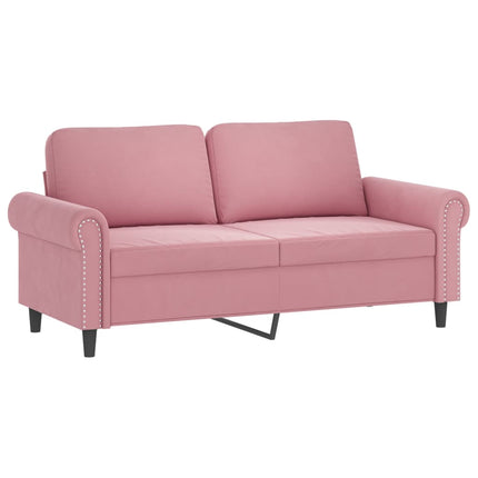Soffgrupp med dynor 3 delar rosa sammet