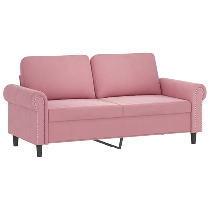 Soffgrupp med dynor 3 delar rosa sammet
