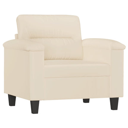 Soffgrupp med kuddar 3 delar beige mikrofibertyg