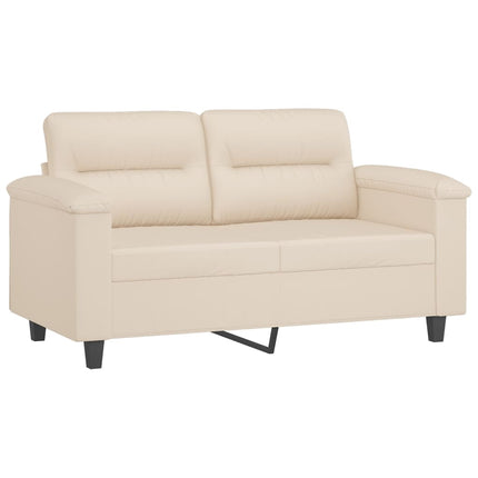 Soffgrupp med kuddar 3 delar beige mikrofibertyg