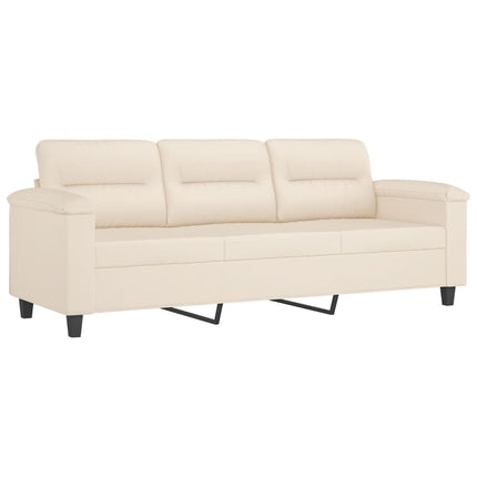 Soffgrupp med kuddar 3 delar Beige mikrofibertyg