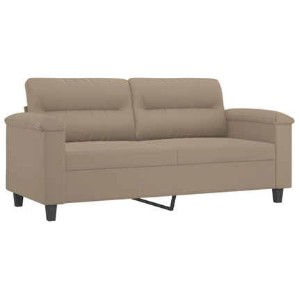 Soffgrupp med kuddar 2 delar Taupe mikrofibertyg