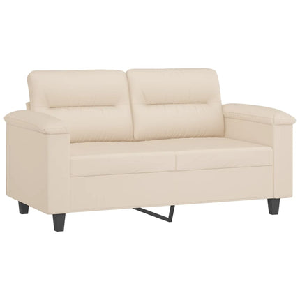 Soffgrupp med kuddar 2 delar Beige mikrofibertyg