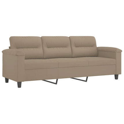 Soffgrupp med kuddar 2 delar Taupe mikrofibertyg