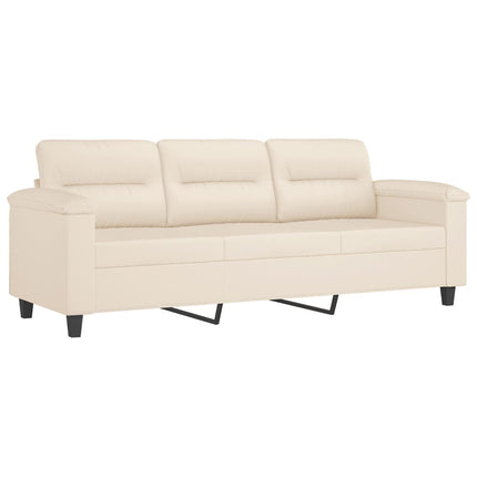 Soffgrupp med kuddar 3 delar Beige mikrofibertyg