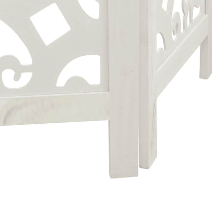 Rumsavdelare 6 paneler vit massivt kejsarträ