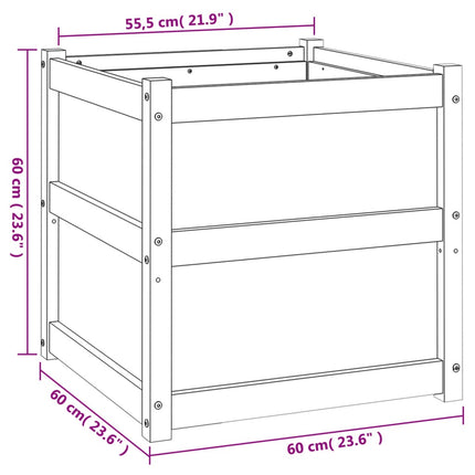 Odlingslåda 60x60x60 cm massiv furu