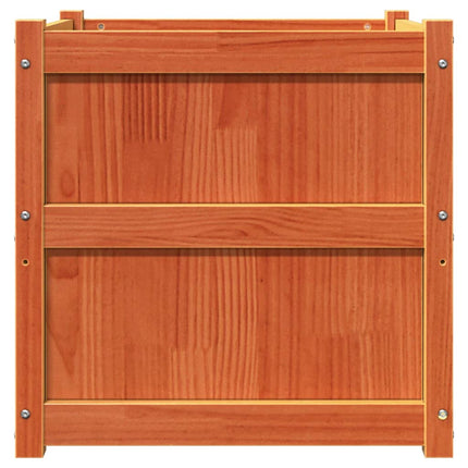 Odlingslåda vaxbrun 60x60x60 cm massiv furu