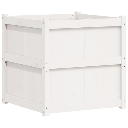 Odlingslåda 70x70x70 cm vit massiv furu