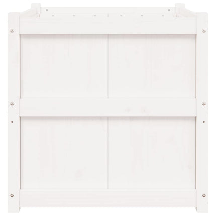 Odlingslåda 70x70x70 cm vit massiv furu