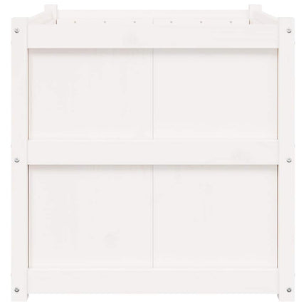 Odlingslåda 70x70x70 cm vit massiv furu