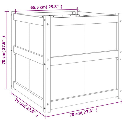 Odlingslåda 70x70x70 cm vit massiv furu