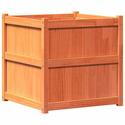 Odlingslåda vaxbrun 70x70x70 cm massiv furu