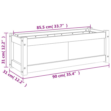 Odlingslåda 90x31x31 cm massiv furu