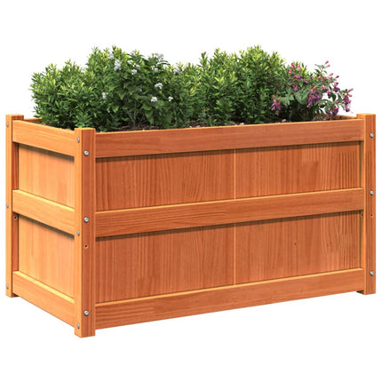 Odlingslåda vaxbrun 90x50x50 cm vit massiv furu