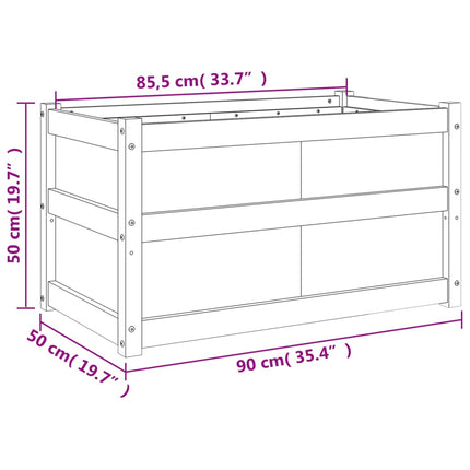 Odlingslåda vaxbrun 90x50x50 cm vit massiv furu
