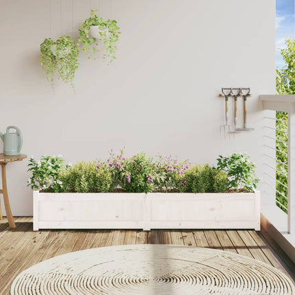 Odlingslåda 180x31x31 cm vit massiv furu