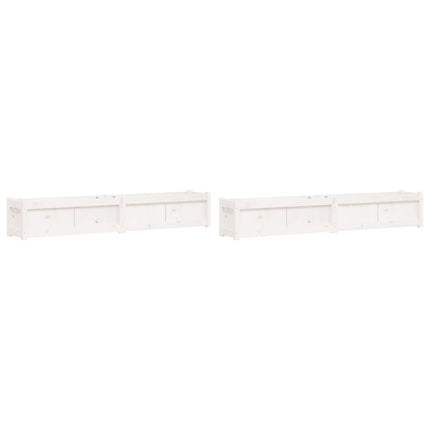 Odlingslådor 2 st vit massiv furu