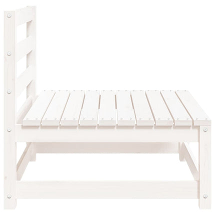 Trädgårdssoffa utan armstöd vit 70x70x67 cm massiv furu